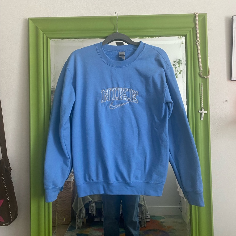 blue nike crewneck